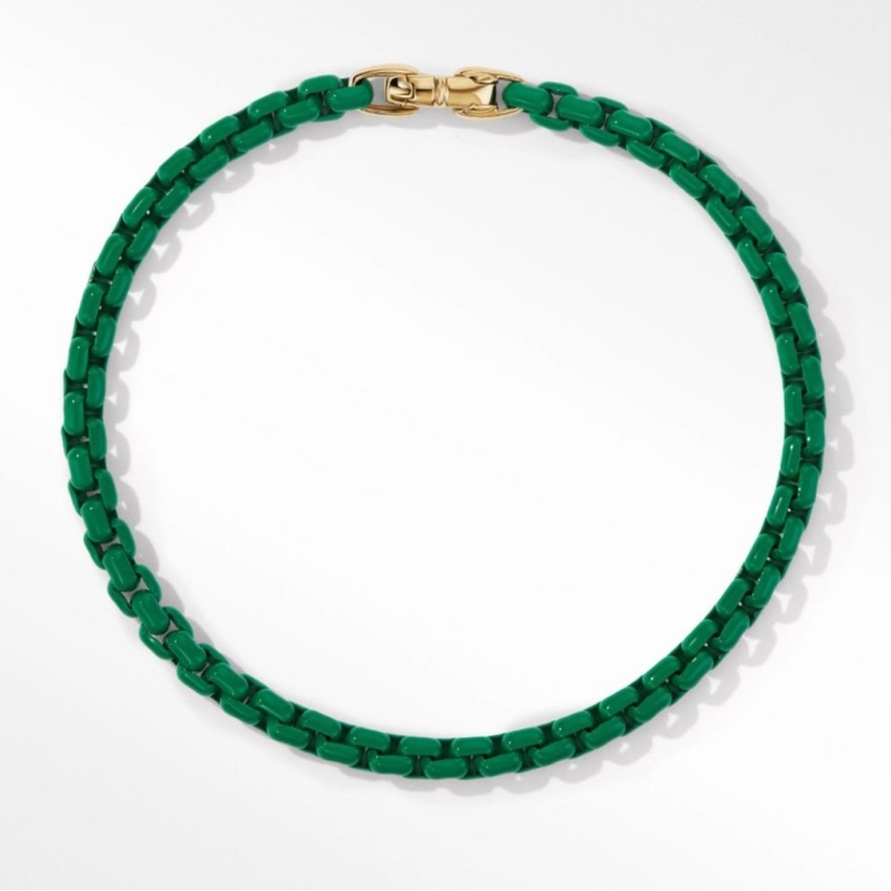David Yurman Bel Aire Chain Bracelet - Emerald Green, 14K Yellow Gold Accent